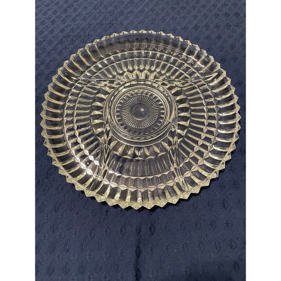 Vintage Kromex glass 12” 5 compartment relish tray. - Picture 7 of 7